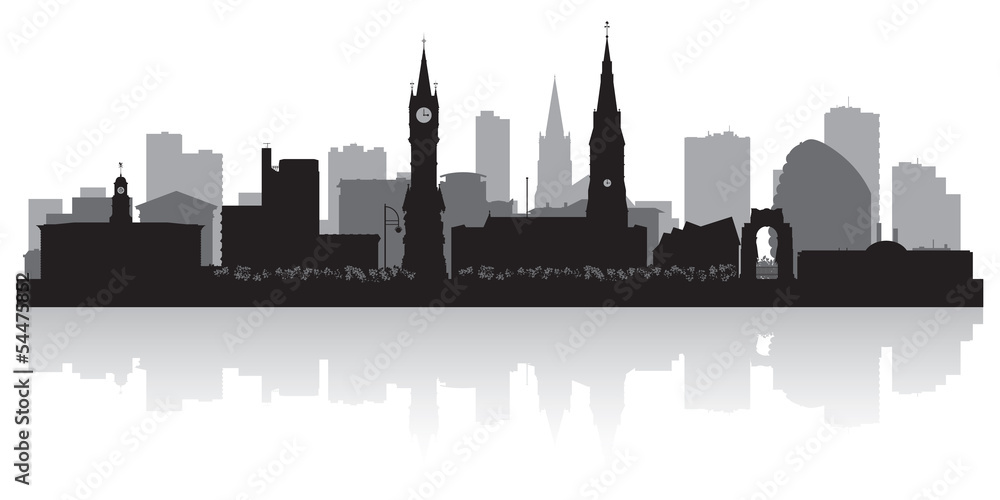 Leicester city skyline silhouette