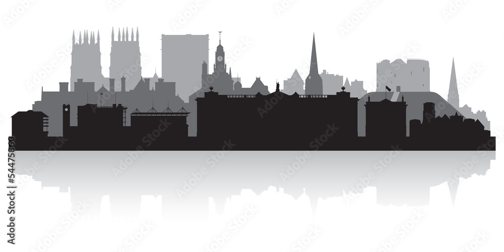 York city skyline silhouette - obrazy, fototapety, plakaty 