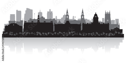 Leeds city skyline silhouette photo