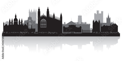 Cambridge city skyline silhouette vector illustration photo