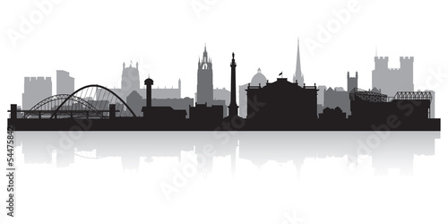 Newcastle city skyline silhouette photo