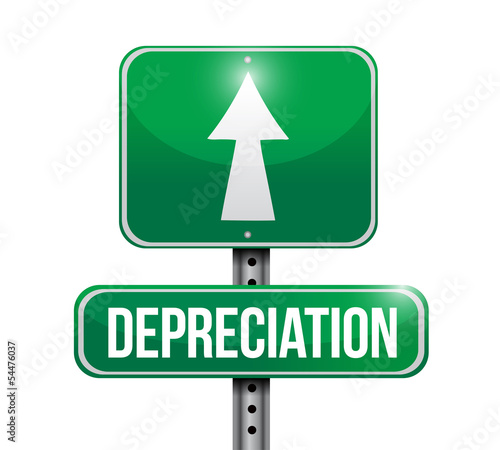 depreciation road sign illustration design