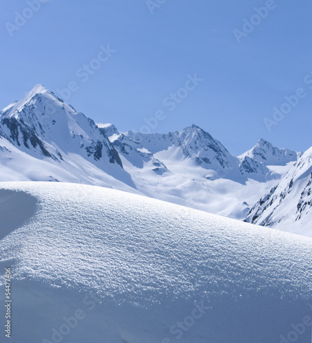 Schneewehe im Gebirge