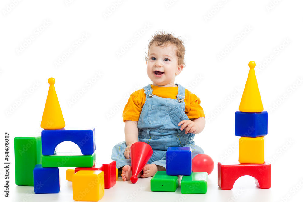 little child playing building blocks little child playing building blocks
