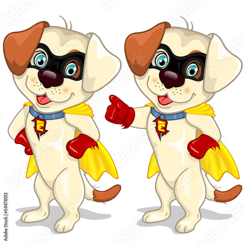 Superhero dog with cape