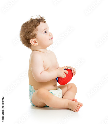 Baby boy playing musical to...