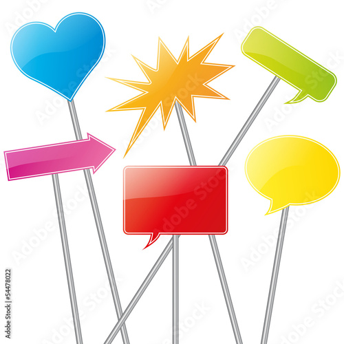 Farbenfrohe Schilder