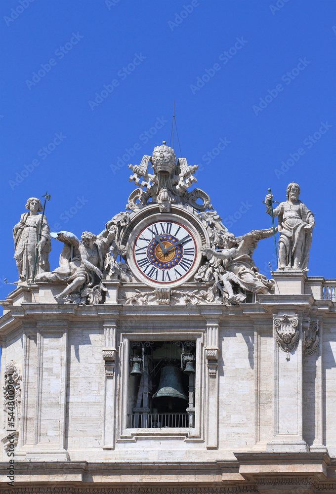 Clock of St. Peter's cathedral in Vatican city