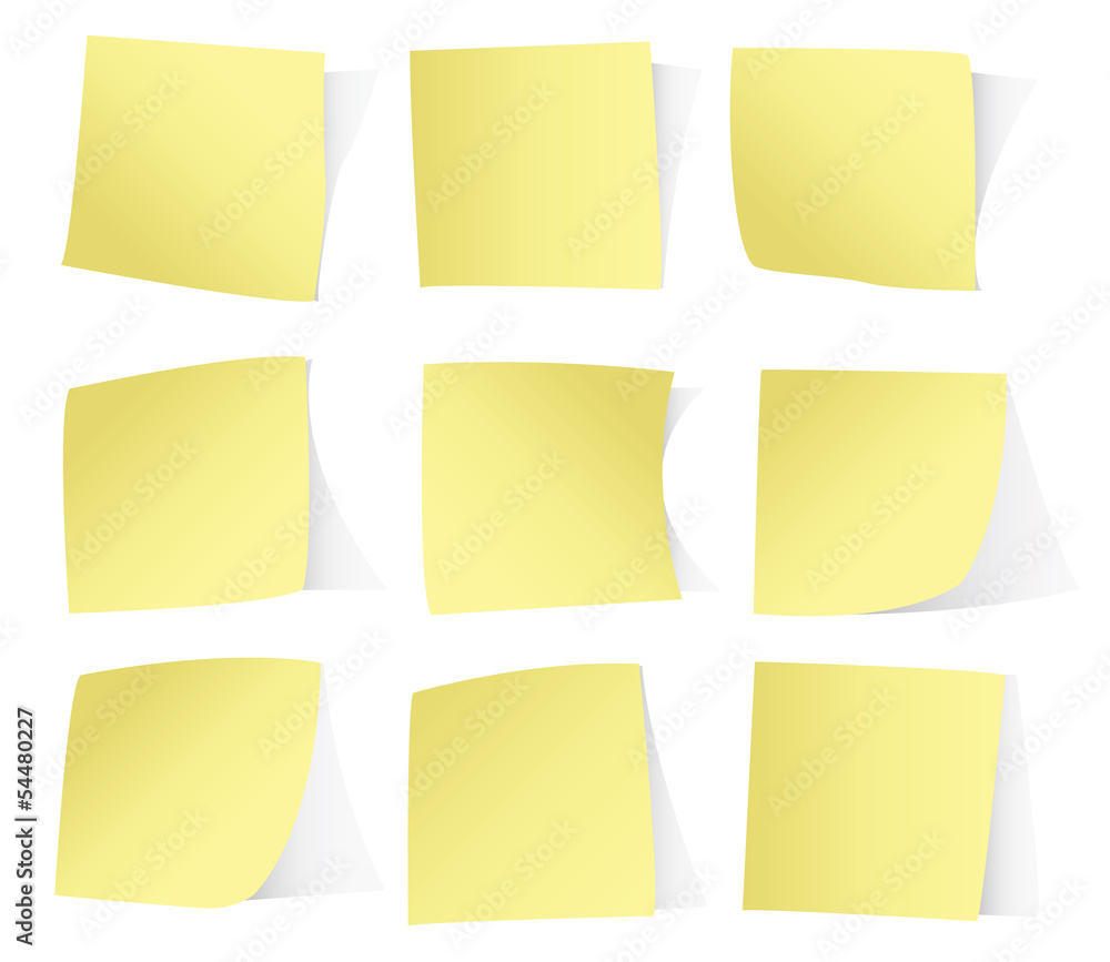 Yellow stickers isolated on white background vector eps10 Yellow stickers isolated on white background vector eps10