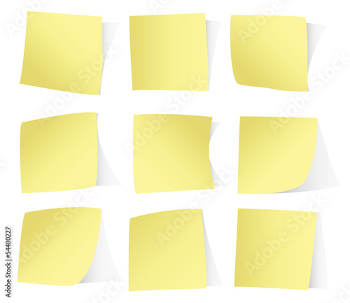 Yellow stickers isolated on white background vector eps10