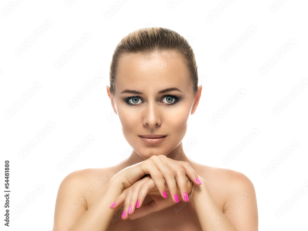 Beauty girl portrait closeup. Beautiful woman face Beauty girl portrait closeup. Beautiful woman face