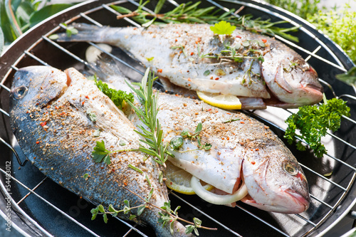 Grilled sea bream