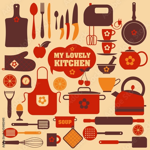 Kitchen set icon.