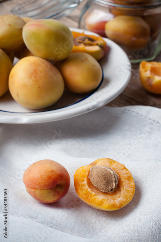 Rustic still life with apricots