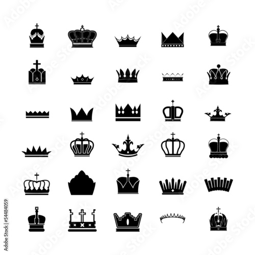 set of 30 silhouette royal crown collection