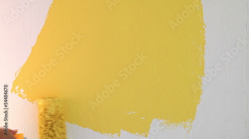 Painting wall in yellow color