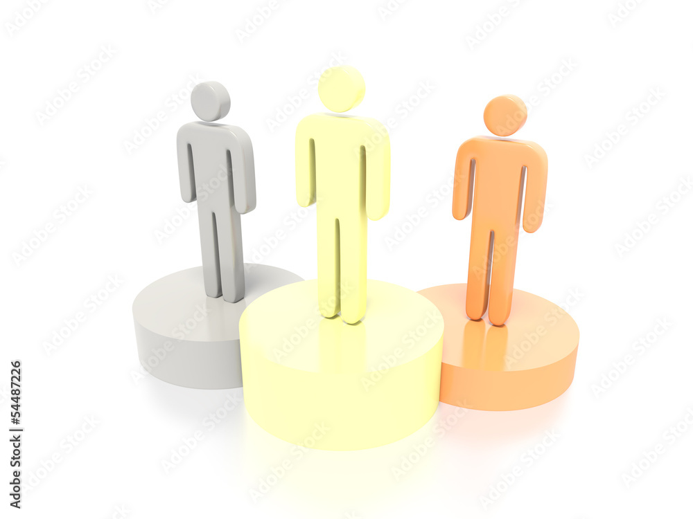 Podium with characters concept. Podium with characters concept.