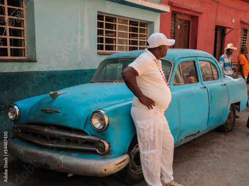 Photography old car on street in Havana