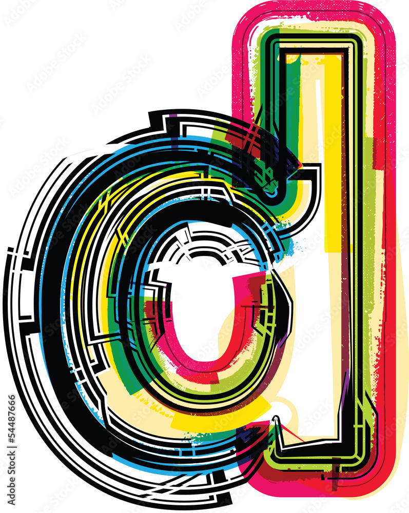 Fototapeta premium Colorful Grunge LETTER d