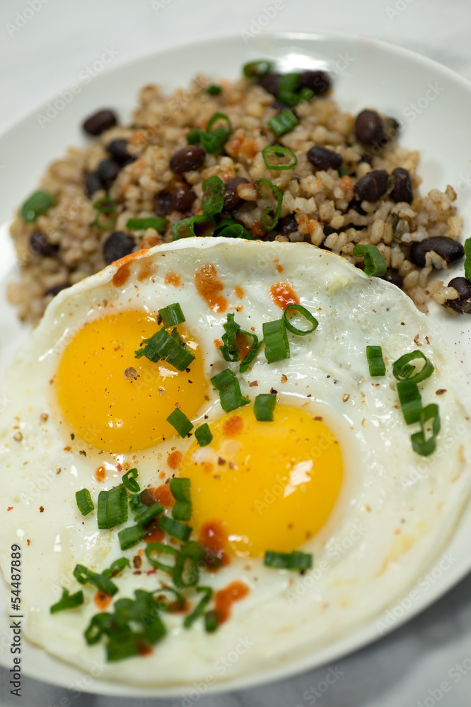 Breakfast plate with eggs Breakfast plate with eggs