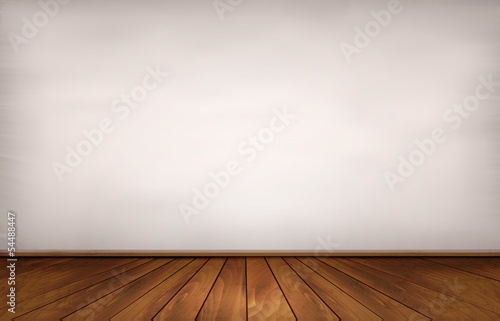 Wall and a wooden floor. Vector.
