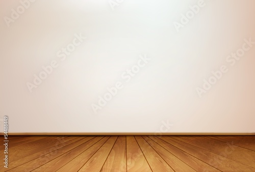 Wall and a wooden floor. Vector.