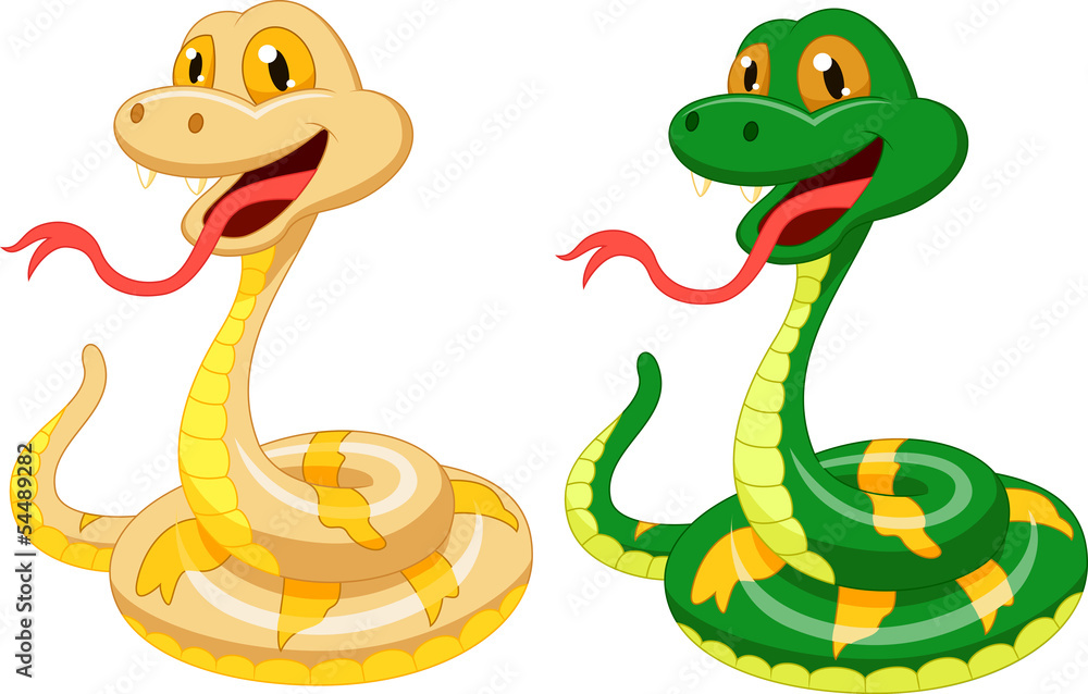 Naklejka premium Cute snake cartoon