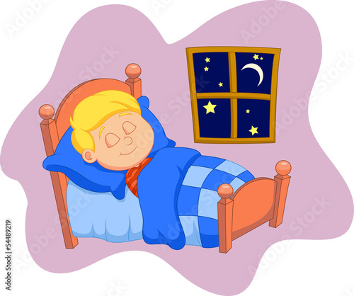 The boy was asleep in bed