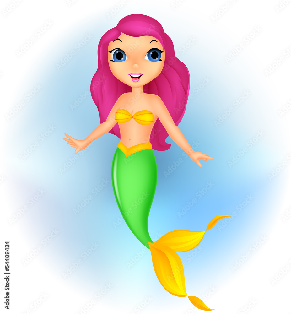 Cute mermaid cartoon