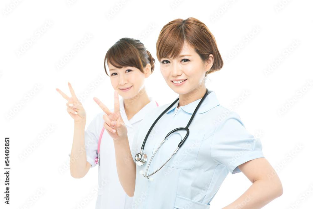 Beautiful asian hospital staff isolated on white backgroound Beautiful asian hospital staff isolated on white backgroound