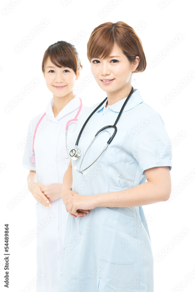 Beautiful asian hospital staff isolated on white backgroound Beautiful asian hospital staff isolated on white backgroound
