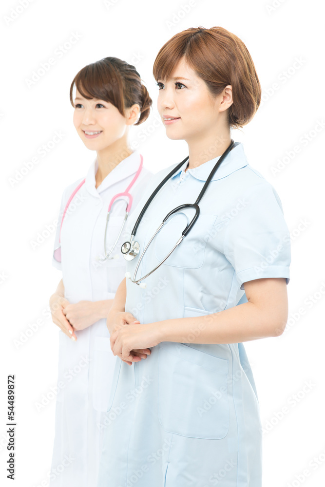 Beautiful asian hospital staff isolated on white backgroound Beautiful asian hospital staff isolated on white backgroound