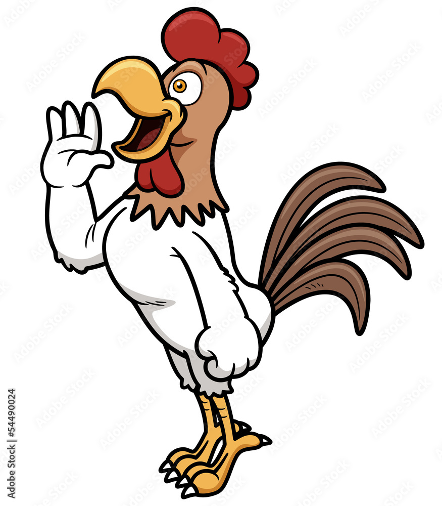 Фотография Vector illustration of Rooster crows