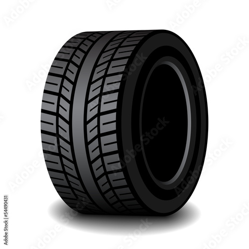 vector rubber tyre with shadow
