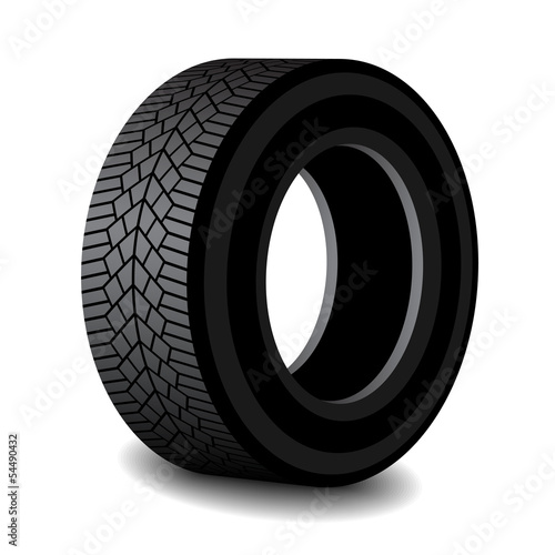vector rubber tyre with shadow