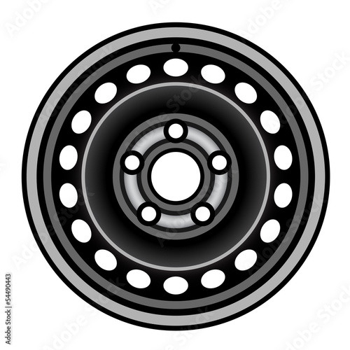vector black car iron wheel rim