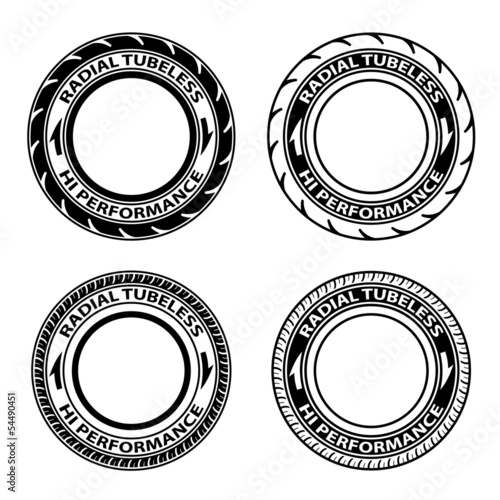 Foto vector radial tubeless tyre symbols