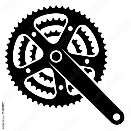 vector bicycle cogwheel sprocket crankset symbol