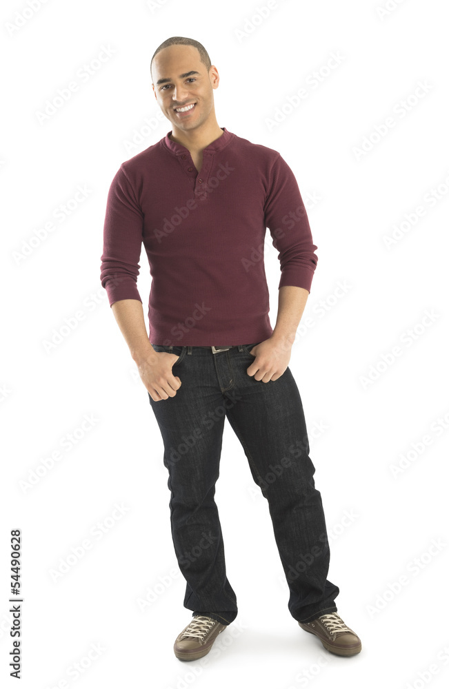 Portrait Of Confident Man With Hands In Pockets Portrait Of Confident Man With Hands In Pockets