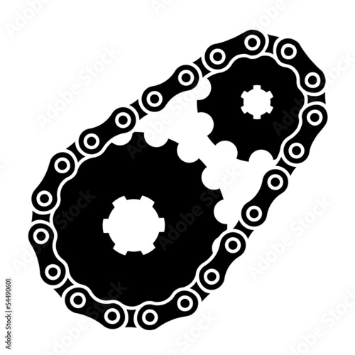 vector industrial chain sprocket silhouette
