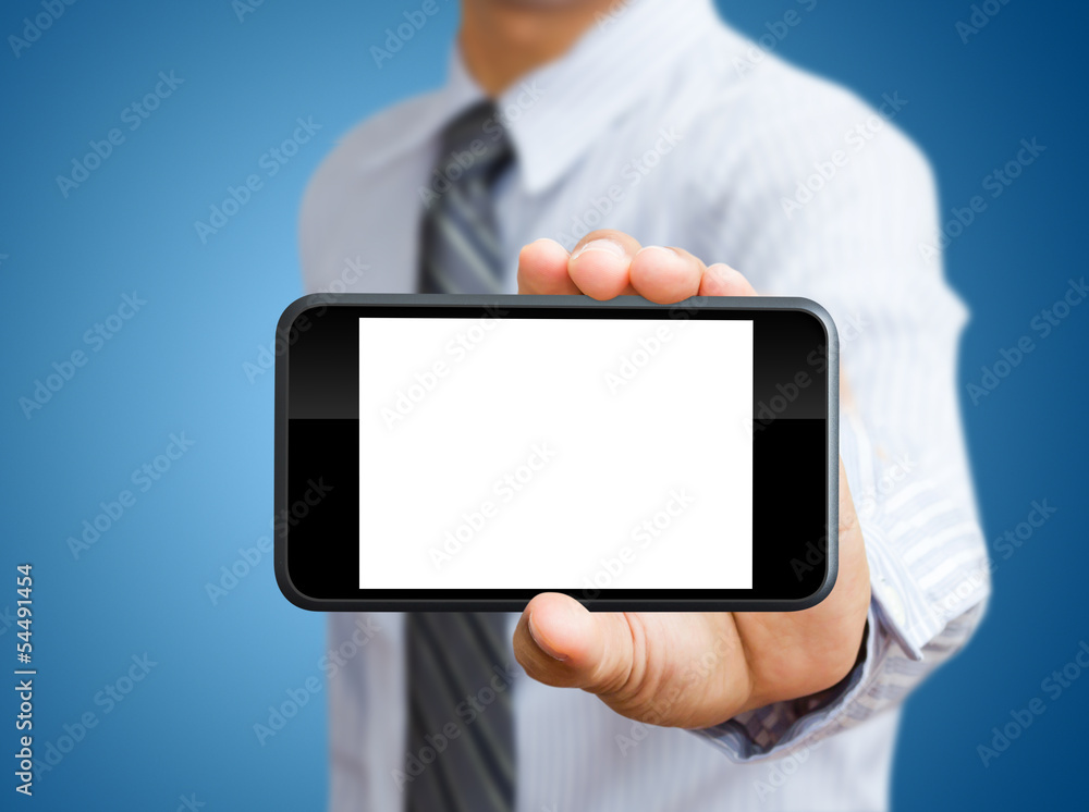 Touch screen mobile phone in hand Touch screen mobile phone in hand