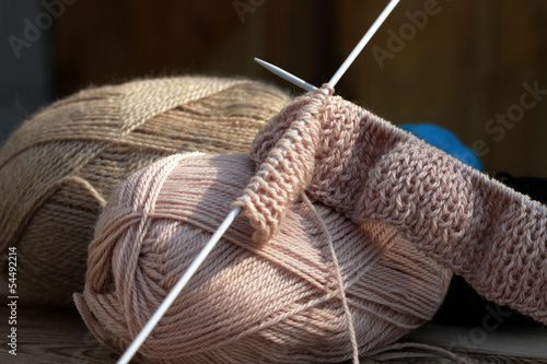 knitting and wool balls photo