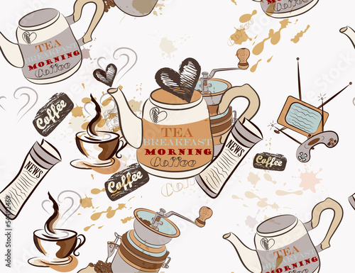 Seamless vector wallpaper on coffee theme