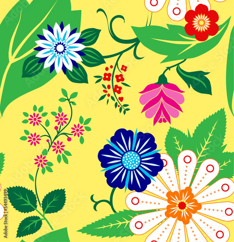 Seamless pattern the flower bright