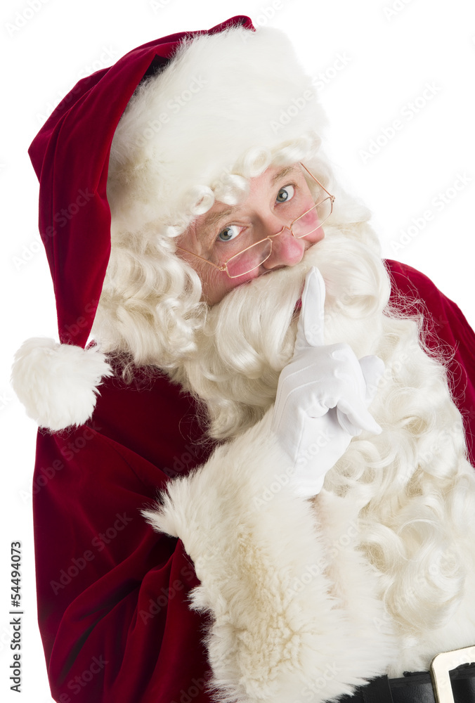 Portrait Of Santa Claus Making Silence Gesture Portrait Of Santa Claus Making Silence Gesture