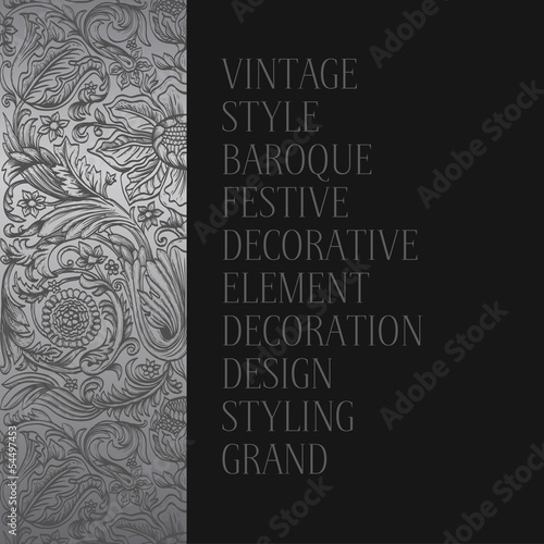 Vintage silver background baroque