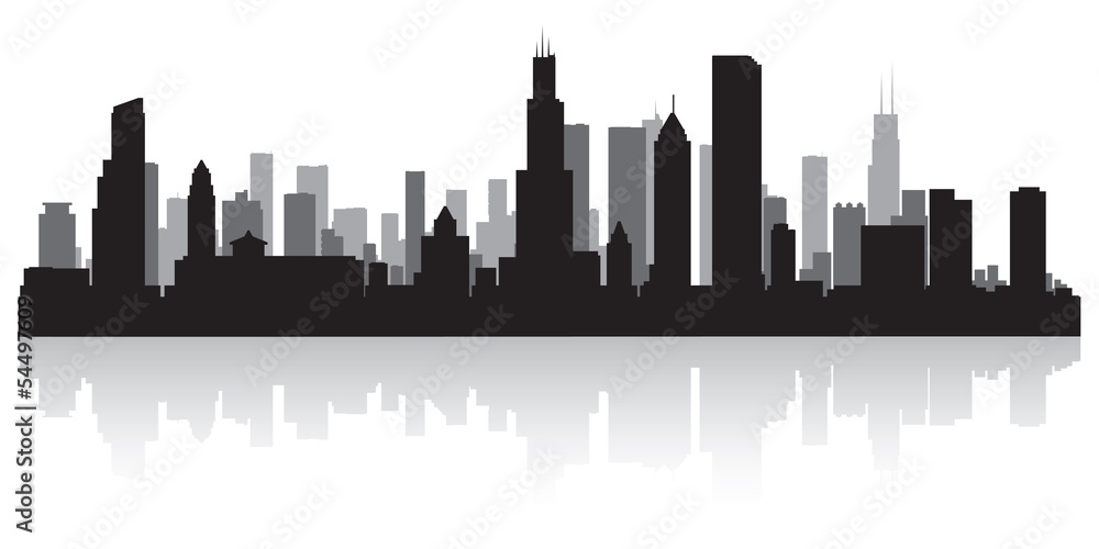 Fototapeta premium Sylwetka panoramę miasta Chicago