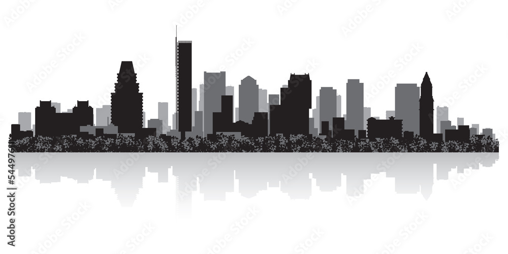 Boston city skyline silhouette