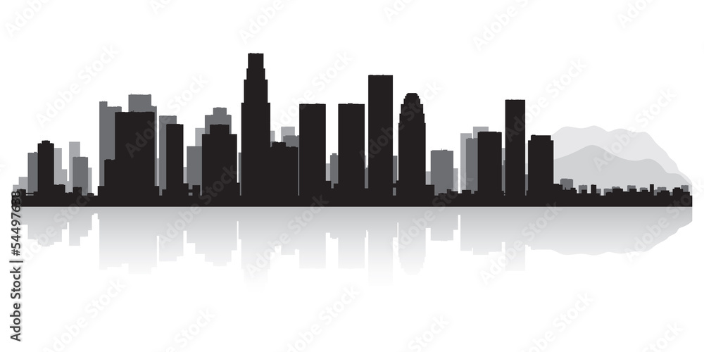 Los Angeles city skyline silhouette