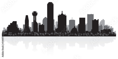 Dallas city skyline silhouette